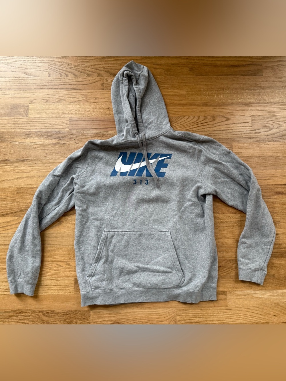 Nike 313 Detroit Hoodie Gray Large